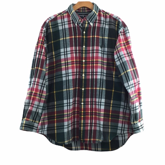 Ralph Lauren Other - Ralph Lauren Blaire Button Up Shirt Green Red Plaid Mens XL Long Sleeve